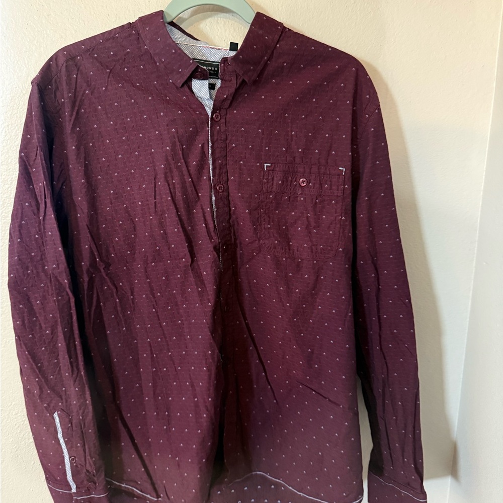 7 Diamonds Burgundy Button-Up Shirt
